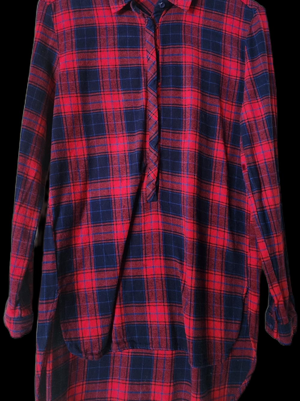 Timing Red and Navy Plaid Button-Down Shirt